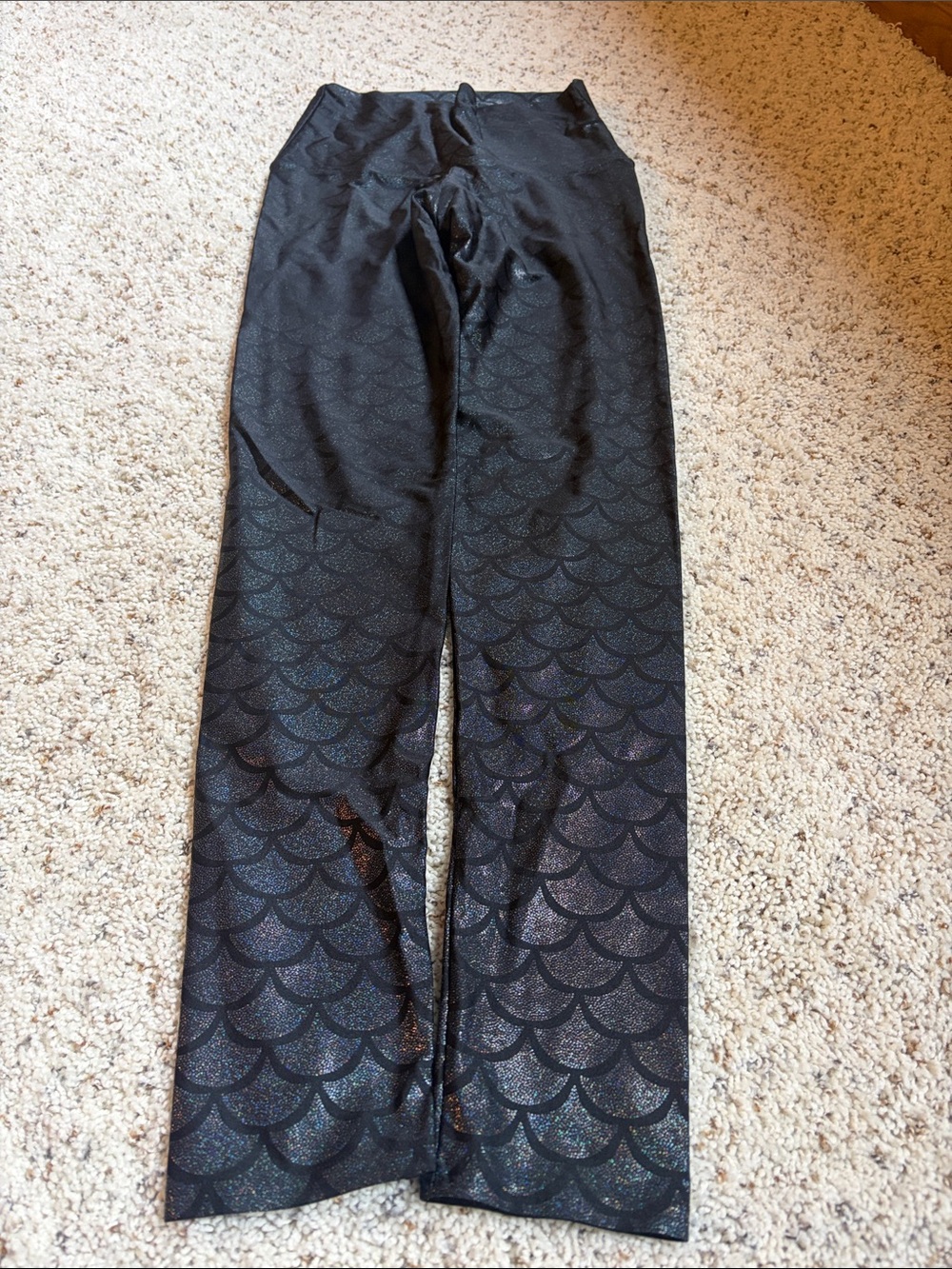 Emily Hsu Designs Black Iridescent Scallop Leggings